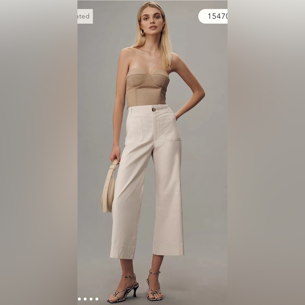 Maeve Cream Wide Leg Pants